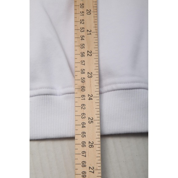 Gymshark Hoodie Womens M White I Love Squats Devil Graphic Fleece Oversized - Picture 11 of 12